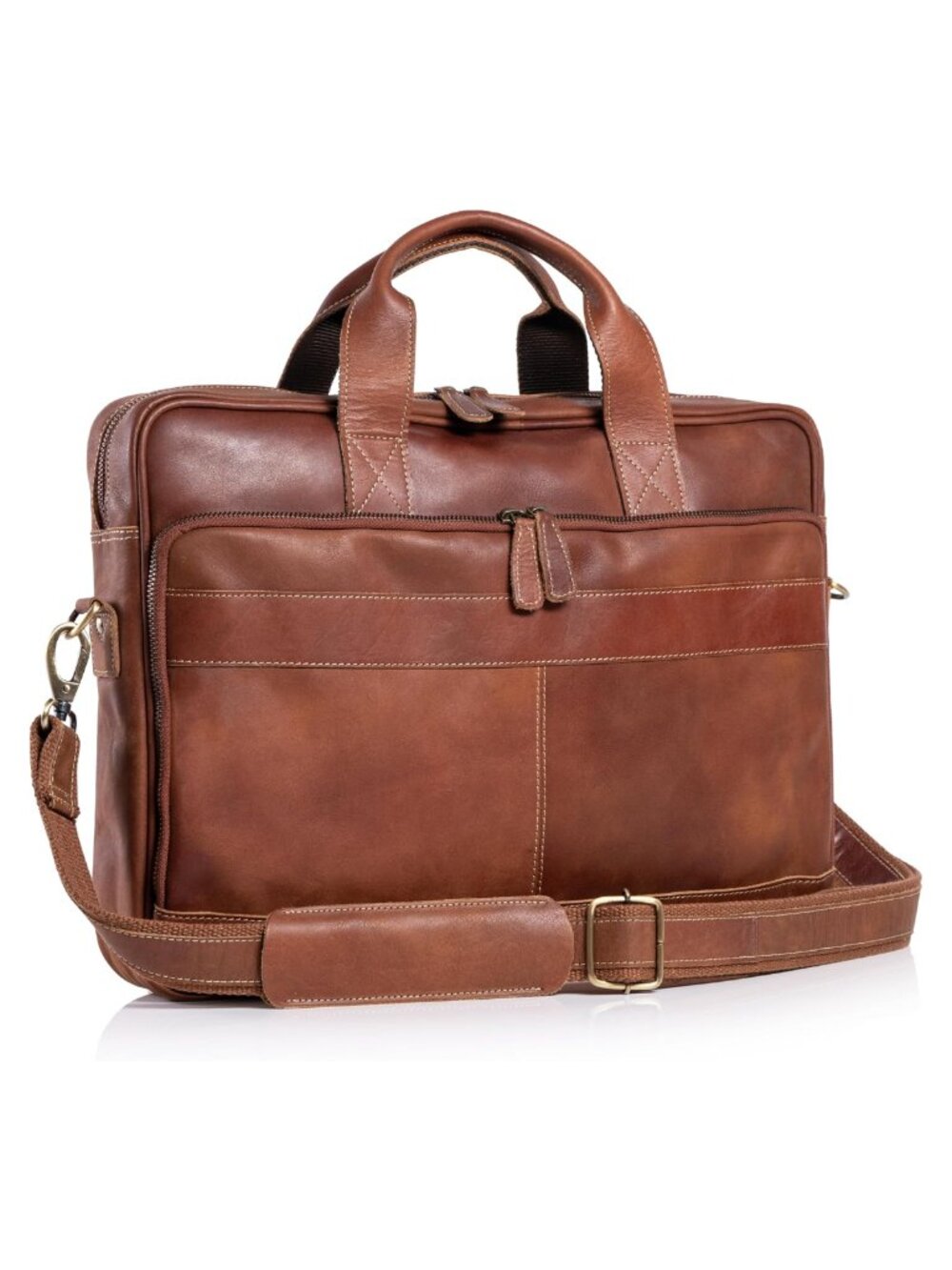 Genuine Leather 16" Laptop Messenger Bag Briefcase Satchel Unisex